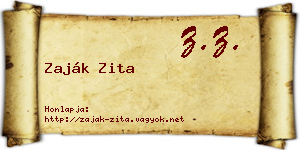 Zaják Zita névjegykártya